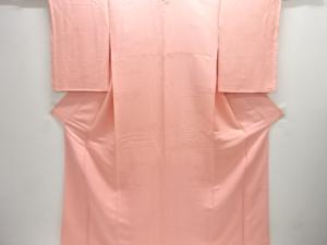 未使用品　雲取りに梅唐草・芝草模様織り出し一つ紋色無地着物